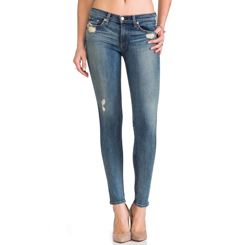 Rag & Bone Skinny Destroyed Distressed Jeans 27